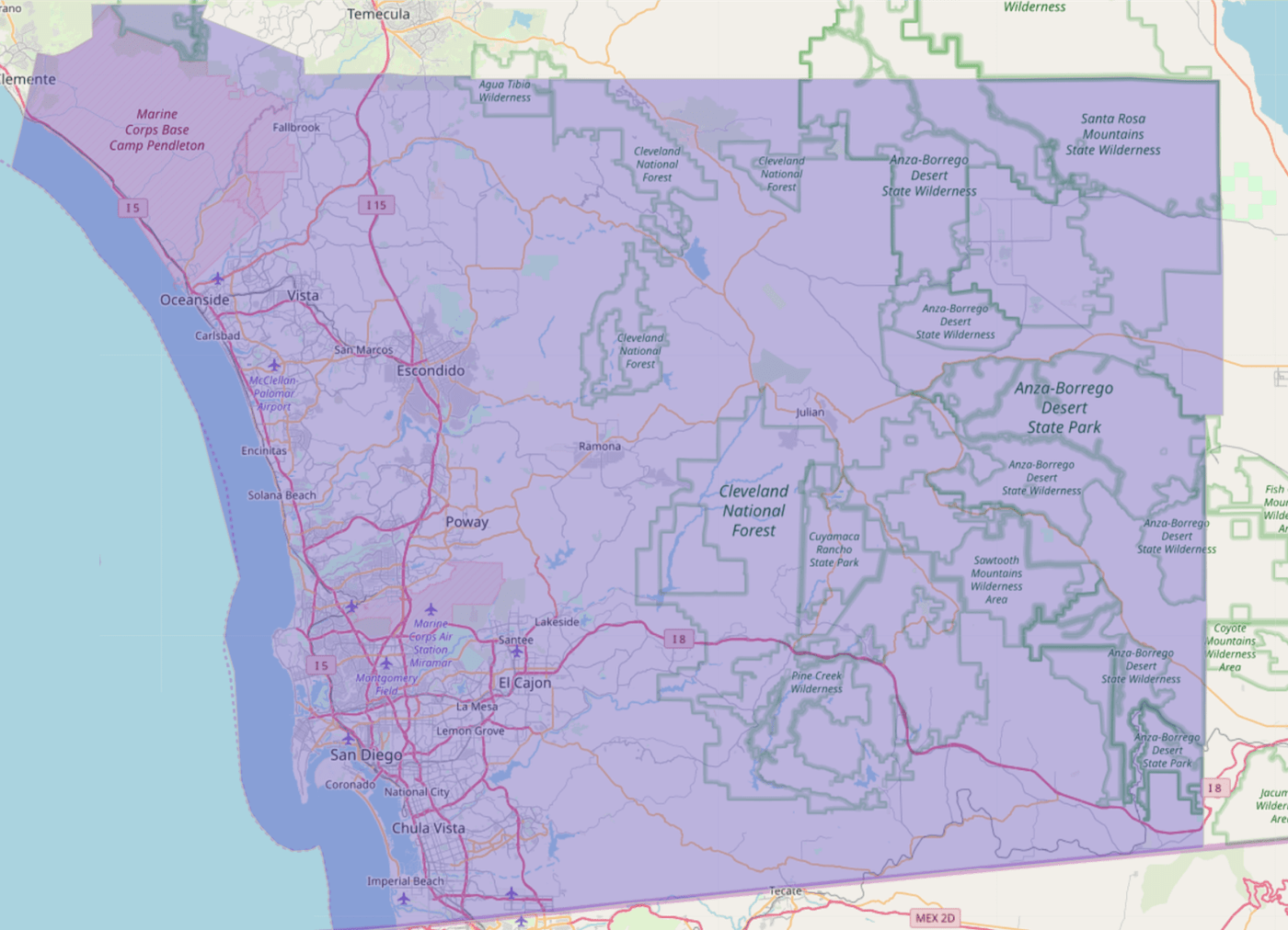 San Diego Zip Codes Map Maping Resources